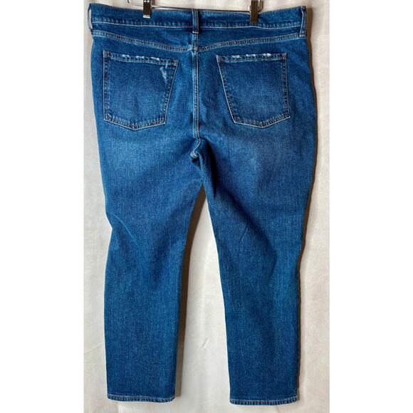 Old Navy Dark Ripped Mid-Rise Boyfriend Blue Jeans Size 16 NWT - Picture 3 of 6